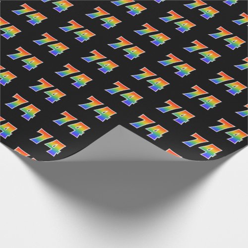 Fun Rainbow Spectrum Pattern 74 Event Number Wrapping Paper