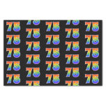 [ Thumbnail: Fun Rainbow Spectrum Pattern "75" Event Number Tissue Paper ]