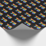 [ Thumbnail: Fun Rainbow Spectrum Pattern "76" Event Number Wrapping Paper ]