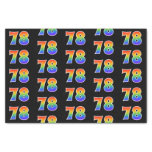 [ Thumbnail: Fun Rainbow Spectrum Pattern "78" Event Number Tissue Paper ]