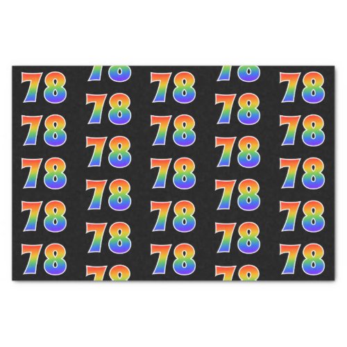 Fun Rainbow Spectrum Pattern 78 Event Number Tissue Paper
