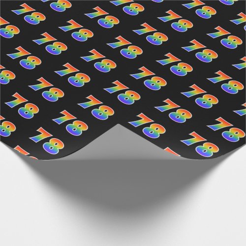 Fun Rainbow Spectrum Pattern 78 Event Number Wrapping Paper