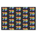 [ Thumbnail: Fun Rainbow Spectrum Pattern "79" Event Number Tissue Paper ]