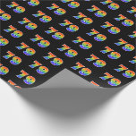 [ Thumbnail: Fun Rainbow Spectrum Pattern "79" Event Number Wrapping Paper ]