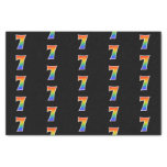 [ Thumbnail: Fun Rainbow Spectrum Pattern "7" Event Number Tissue Paper ]