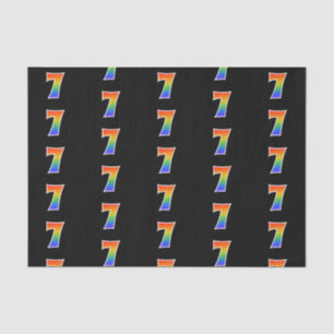 Fun Rainbow Spectrum Pattern "7" Event Number Tissue Paper