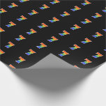 [ Thumbnail: Fun Rainbow Spectrum Pattern "7" Event Number Wrapping Paper ]