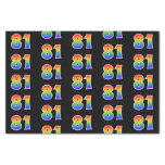 [ Thumbnail: Fun Rainbow Spectrum Pattern "81" Event Number Tissue Paper ]