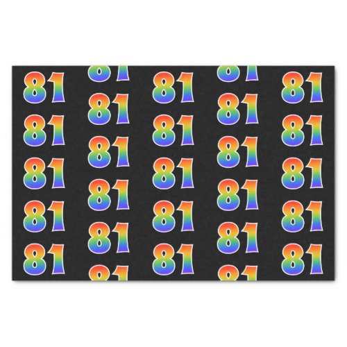 Fun Rainbow Spectrum Pattern 81 Event Number Tissue Paper