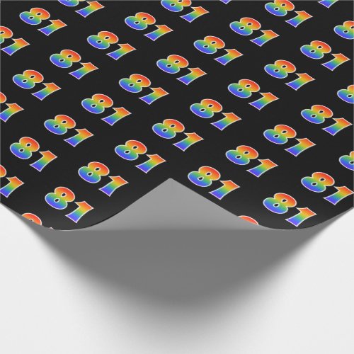 Fun Rainbow Spectrum Pattern 81 Event Number Wrapping Paper