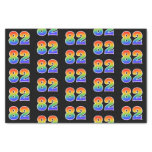 [ Thumbnail: Fun Rainbow Spectrum Pattern "82" Event Number Tissue Paper ]
