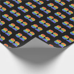 [ Thumbnail: Fun Rainbow Spectrum Pattern "82" Event Number Wrapping Paper ]