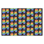 [ Thumbnail: Fun Rainbow Spectrum Pattern "84" Event Number Tissue Paper ]