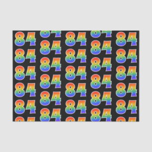 Fun Rainbow Spectrum Pattern "84" Event Number Tissue Paper