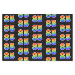 [ Thumbnail: Fun Rainbow Spectrum Pattern "85" Event Number Tissue Paper ]