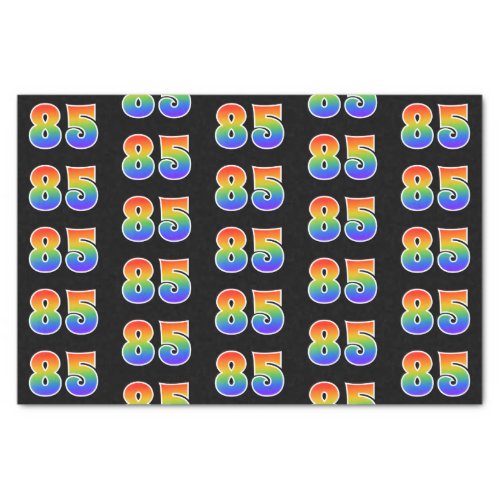 Fun Rainbow Spectrum Pattern 85 Event Number Tissue Paper