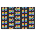 [ Thumbnail: Fun Rainbow Spectrum Pattern "86" Event Number Tissue Paper ]
