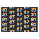 [ Thumbnail: Fun Rainbow Spectrum Pattern "87" Event Number Tissue Paper ]