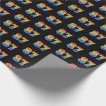 [ Thumbnail: Fun Rainbow Spectrum Pattern "87" Event Number Wrapping Paper ]