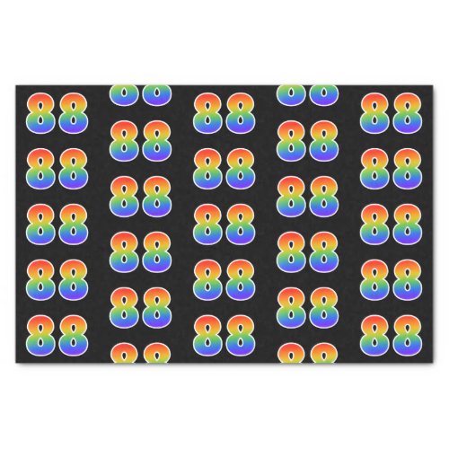 Fun Rainbow Spectrum Pattern 88 Event Number Tissue Paper