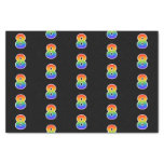 [ Thumbnail: Fun Rainbow Spectrum Pattern "8" Event Number Tissue Paper ]