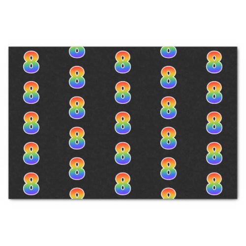 Fun Rainbow Spectrum Pattern 8 Event Number Tissue Paper