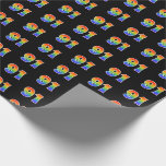 [ Thumbnail: Fun Rainbow Spectrum Pattern "91" Event Number Wrapping Paper ]