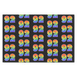 [ Thumbnail: Fun Rainbow Spectrum Pattern "92" Event Number Tissue Paper ]
