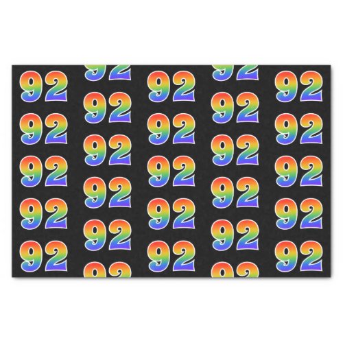Fun Rainbow Spectrum Pattern 92 Event Number Tissue Paper