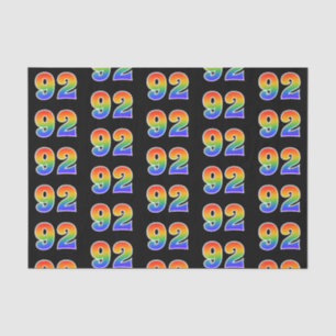 Fun Rainbow Spectrum Pattern "92" Event Number Tissue Paper