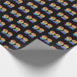 [ Thumbnail: Fun Rainbow Spectrum Pattern "92" Event Number Wrapping Paper ]
