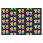 [ Thumbnail: Fun Rainbow Spectrum Pattern "93" Event Number Tissue Paper ]