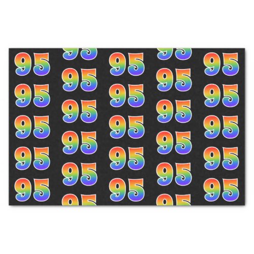 Fun Rainbow Spectrum Pattern 95 Event Number Tissue Paper