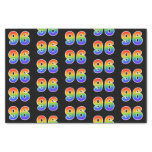 [ Thumbnail: Fun Rainbow Spectrum Pattern "96" Event Number Tissue Paper ]