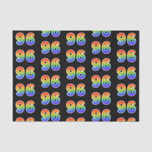 Fun Rainbow Spectrum Pattern "96" Event Number Tissue Paper