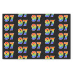 [ Thumbnail: Fun Rainbow Spectrum Pattern "97" Event Number Tissue Paper ]