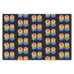 [ Thumbnail: Fun Rainbow Spectrum Pattern "98" Event Number Tissue Paper ]