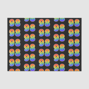 Fun Rainbow Spectrum Pattern "98" Event Number Tissue Paper