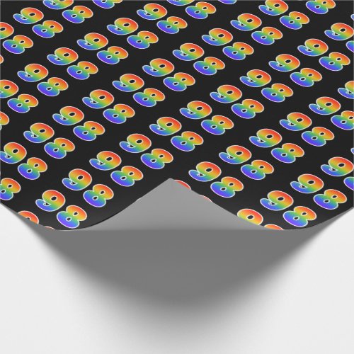 Fun Rainbow Spectrum Pattern 98 Event Number Wrapping Paper