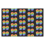 [ Thumbnail: Fun Rainbow Spectrum Pattern "99" Event Number Tissue Paper ]