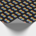 [ Thumbnail: Fun Rainbow Spectrum Pattern "99" Event Number Wrapping Paper ]