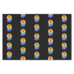 [ Thumbnail: Fun Rainbow Spectrum Pattern "9" Event Number Tissue Paper ]