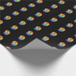 [ Thumbnail: Fun Rainbow Spectrum Pattern "9" Event Number Wrapping Paper ]