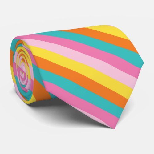 Fun Rainbow Stripes Graphic Neck Tie