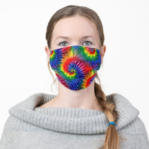Fun Rainbow Tie Die Colorful Starburst Retro Adult Cloth Face Mask