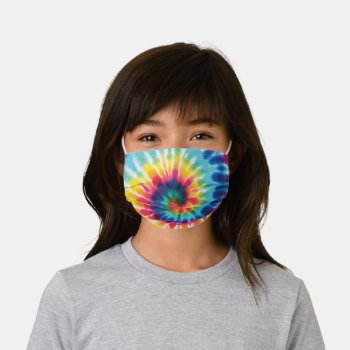 Fun Rainbow Tie Dye Kids' Cloth Face Mask by MiniBrothers at Zazzle