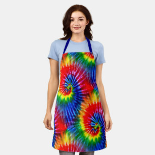 Fun Rainbow Tie Dye Psychedelic Retro Hippie Apron