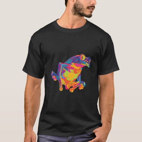 Fun Rainbow Tree Frog Art T_Shirt