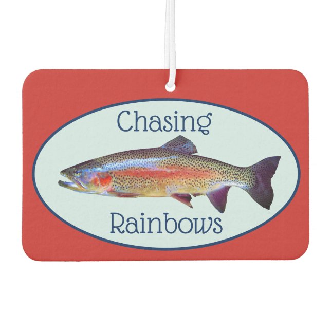 Fun Rainbow Trout "Chasing Rainbows" Air Freshener (Front)