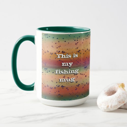 Fun Rainbow Trout  Pattern with Name Fishermans Mug